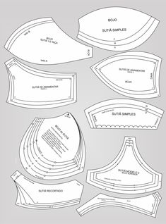 the cut out pattern for an origami doll's head and collars