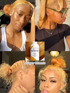 Light Skin Hair Dye Ideas, Hair Dye Colors Blonde, Natural Hair Colours Ideas Dyes, Short Dyed Natural Hair, White Hair Dye On Black Women, Dye Blonde Hair, Hair Color Ideas On Natural Hair, Hair Color For Natural Hair, Monochromatic Hair And Skin