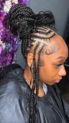 Check out 70 latest Fulani braids hairstyles and freestyle designs that are trending this year featuring boho fulani braids, tetris fulani braids, fulani braids with beads & more. Fulani Braids With Design And Beads, Fulani Braids In A Ponytail, Braided Beads Hairstyles, Creative Fulani Braids, Short Fulani Braids, Flip Over Fulani, Fulani Braids Versatile, Funali Braids, Flip Over Fulani Braids + Boho Curls