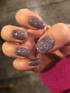 Glitter Short Gel Nails, Glitter Short Nails Sparkle, Colored Glitter Nails, Sparkly Nail Ideas, Winter Sparkle Nails, Glitter Nails Short, Short Glitter Nails, Nails Verano, Bright Nail Art