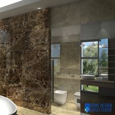 an all marble tiles bathroom is shown in this image