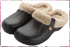 ChayChax Waterproof Slippers Women Men Fur Lined Clogs Winter Garden Shoes Warm House Slippers Indoor Outdoor Mules Lined Crocs, Waterproof Slippers, Indoor Outdoor Slippers, Garden Shoes, Garden Clogs, Getting A Puppy, Fuzzy Slippers, Slippers Women, Womens Mules