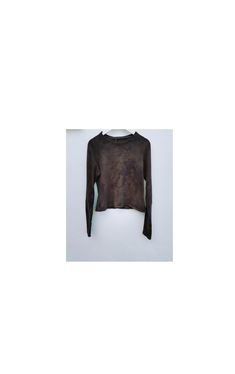 Handmade cropped sweater top with long sleeves.  Women's earthy grungy alternative style fashion slow made in small batches. Created from 100% cotton organic terry with textured side out on upper arms and neckline. Hand dyed using low impact colours in dark brown shade with mottling. Scoop neck style, fitted and cropped length in the body and longer sleeves. See size chart in last image. Machine wash at 30'c, line/air dry and tumble dry/iron on medium setting. This can also be made in a longer l Earthy Bohemian, Brown Shade, Alternative Style, Sweater Fits, Upper Arms, Pullover Sweater Women, Pullover Shirt, Small Batches, Women Pullover