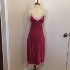 This Is A Brand New Love Tanjane Silk Chemise. Silk Material With Cotton Lace Trim. Adjustable Strap Length. Measures 14.5 Inches Across The Bust And Is About 44.5 Inches In Length. Made In Southern California. Price Is Firm. Thanks For Looking. Elegant Sleeveless Red Nightgown, Elegant Red Sleeveless Sleepwear, Red Fitted Nightgown For Loungewear, Fitted Red Nightgown For Loungewear, Red Fitted Nightgown For Sleep, Fitted Red Nightgown For Sleep, Pink Fitted Chemise For Wedding Night, Fitted Pink Chemise For Wedding Night, Pink Fitted Chemise With Lace Trim