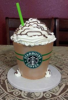 there is a starbucks drink with whipped cream and chocolate icing on the cupcake