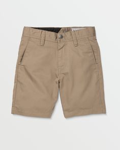 Toddler boys can follow the look of older kids in these toddler Frickin’ Chino Shorts. Made from a durable, blend of partially recycled polyester and cotton, these modern-fit shorts feature an adjustable waist for a perfect, comfortable fit that grows with your kiddo. Pre-laundered for softness, these versatile chinos are perfect for playtime or dressy occasions. Featured here in black. Featured here in khaki. - Features

 - 65% partially recycled Polyester / 35% Cotton
 - 7oz rigid twill
 - Modern fit chino short Black Chino Shorts, Black Chinos, After All These Years, Twill Shorts, Khaki Color, Kids Shorts, Chino Shorts, Big Boys, Boy Shorts