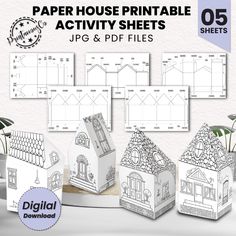 paper house printable activity sheets for kids and adults with instructions to make them look like they