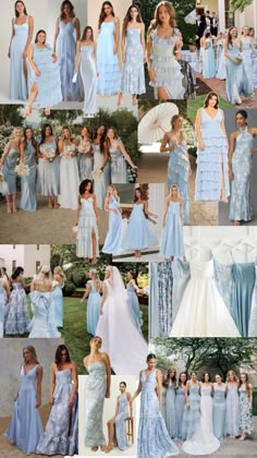 Blue White, Bridesmaid Dresses, Dresses, Blue, White