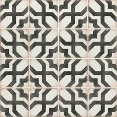 black and white tile with an abstract design