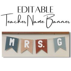 a teacher name banner with the words mrs and mr on it