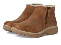 PRICES MAY VARY. Skechers Air-Cooled Memory Foam(R) cushioned comfort insole Relaxed Fit(R) for a roomy comfort fit at toe and forefoot Treated with 3M(R) Scotchgard(R) to resist water and stains Side zip closure 1 1/2-inch heel Sketchers Boots, Warm Boots Women, Boots Fall Ankle, Warm Boots, Skechers Women, 2 Inch Heels, Ankle Bootie, Chestnut, Side Zip