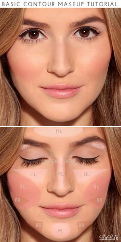 How-To: Basic Contour Makeup Tutorial. This is the first "contouring" image I've seen that looks natural and not severe. Basic Contour, Obličejové Masky, Mermaid Beauty, How To Contour, Contour Tutorial, Contour Makeup Tutorial