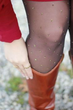 tights Sparkle Tights, Polka Dot Tights, Gold Dots, Looks Style, Playing Dress Up, Autumn Winter Fashion, Style Me, Winter Fashion