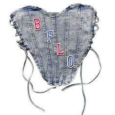 Gorgeous custom BFLO embroidered letters corset top *  Fabric: 92% Polyester, 8% Spandex Fitted Medium Wash Corset For Spring, Fitted Corset For Spring, Medium Wash Fitted Corset For Spring, Spring Casual Stretch Corset, Casual Stretch Corset, Stretch Casual Corset For Spring, Casual Stretch Corset For Spring, Y2k Fitted Medium Wash Top, Trendy Stretch Corset With Corset Back