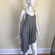 Sexy, Lightweight, Grey Top! Could Be Worn As A Dress, Too. Asymmetrical Hem, Racing Tank Back With Adjustable Straps. Never Worn. Beach Dresses With Stretch And Asymmetrical Hem, Summer Stretch Asymmetrical Dress, Stretch Asymmetrical Dress For Summer, Flowy Asymmetrical Hem Mini Dress For Beach, Casual High-low Hem Asymmetrical Dress For Vacation, Casual Gray Dress With Asymmetrical Hem, Casual Asymmetrical High-low Dress For Vacation, Fitted High-low Hem Asymmetrical Dress For Beach, Fitted Asymmetrical High-low Hem Dress For Beach