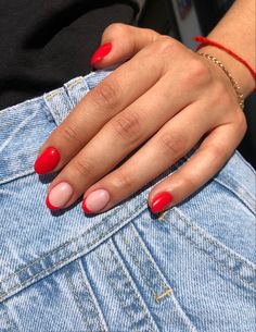 #fashion #manicure #summer #маникюр #яркийманикюр #лето2020 Red And White Summer Nails, Red Nail Designs Simple, Half Half Nails, Modern Ranch House Exterior, Small Ranch House, Nail Art Inspo, Modern Ranch House, Ranch House Designs, Ranch House Exterior