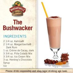 the bushwacker ingredients are displayed in this advertisement