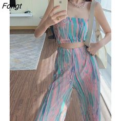 Shipping: Worldwide Express Shipping AvailableDelivery time: 7-15Days Fast ShippingReturns: Fast refund, 100% Money Back Guarantee.Brand Name: ANDecoration: Tie DyeStyle: SweetMaterial: PolyesterElasticity: Slight StrechFabric Type: CottonPattern Type: PlaidFit Type: LOOSEAge: 18-24Clothing Length: ShortPlace Of Origin: China (Mainland)Pant Length(cm): Full LengthFabric content: 81% (inclusive) - 90% (inclusive)Origin: Mainland ChinaCN: ShandongSeason: SummerCollar: StraplessClosure Type: Pullov High Waist Tie Dye Pants For Summer, Spring Tie Dye High Waist Pants, Tie Dye Long Pants For Summer, Summer Stretch Tie Dye Pants, Stretch Tie Dye Pants For Summer, Stretch Tie Dye Summer Pants, Wide Leg Pant Suit, Yellow Pants, High Waist Wide Leg Pants