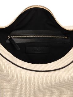 Height: 27.5cm Width: 34cm. Single top handle. Top zip closure. Leather trim Designer Hobo Bag With Detachable Strap And Round Handle, Luxury Hobo Bag With Leather Handles, Luxury Structured Hobo Bag, Designer Hobo Bag With Round Handle, Luxury Everyday Hobo Bag With Zipper Closure, Luxury Structured Shoulder Bag With Leather Handles, Luxury Hobo Bag With Top Carry Handle, Luxury Hobo Bag With Zipper Closure For Everyday, Designer Hobo Tote Bag With Zipper