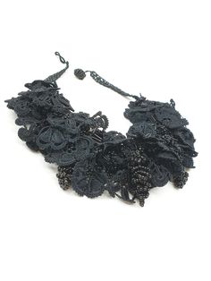 This black needle lace necklace is giving gothic vibes with its true black colour in every detail, beads and silk thread. It will embellish your neck beautifully. Wedding Necklaces, Lace Necklace, Needle Lace, Wedding Jewellery Necklace, Black Colour, Silk Thread, Wedding Necklace, Wedding Jewelry, Thread