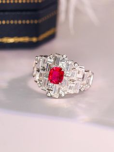 •Condition: Brand new•Center Stone: Natural Peach Red Spinel from Burma, Cushion Cut, 0.61ct•Side stones: Natural white diamond round-cut (VS1 clarity and F color)Natural white sapphire baguette-cut•Ring size: 4.05g (depend on the ring size)•Metal Purity: Optional Each piece is made-to-order with care and special attention to detail. all items are made with conflict-free diamonds and gems.Size: made to orderThe item will be gift wrapped and shipped.----------------------------------------------- Luxury Red Ruby Ring Baguette Cut, Luxury Red Baguette Cut Ruby Ring, Red Diamond Ring With Baguette Cut, Red Diamond Baguette Cut Rings, Luxury Red Lab-created Ruby Diamond Ring, Luxury Red Ruby Ring With Accent Stones, Luxury Red Diamond Ring With Accent Stones, Luxury Red Cluster Ring With Center Stone, Luxury Red Ring With Center Stone