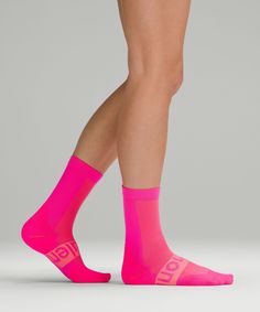 Women's Power Stride Crew Socks | Women's Socks | lululemon Non-slip Fitted Summer Socks, Pink Breathable Fitted Socks, Breathable Sports Socks For Spring, Sports Socks For Spring, Stretch Sports Socks For Spring, Spring Sports Socks With Stretch, Sporty Fitted No-show Socks, Pink Stretch Breathable Socks, Pink Breathable Stretch Socks