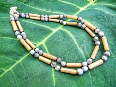 Kauai Bamboo Jewelry - Hawaiian Bamboo and Jobs Tears Necklace Bamboo Necklace Jewelry, Steampunk Jewelry Diy, Jobs Tears, Seashell Jewelry Diy, Organic Jewellery, Seed Craft, Bamboo Necklace, Bamboo Jewelry, Jewelry Making Patterns