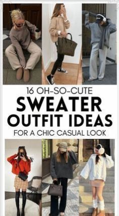 Outfits With Mini Skirts, Sweater Tops Outfit, Beige Sweater Outfit, Sweater Outfit Ideas, College Girl Outfits, Winter Outfits Ideas, Cute Sweater Outfits