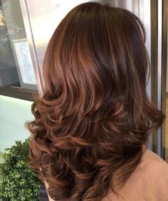 Curled Hair With Layers, Dark Chestnut Hair, Hair Color Brown Chestnut, Chestnut Brown Hair, Chestnut Hair, Perfect Hair Color, Haircuts For Medium Hair