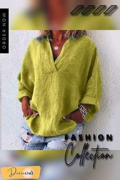 Xs-8xl Autumn Tops Plus Size Fashion Clothes Women's Casual Long Sleeve Tee Shirts Deep V-neck Tunic Tops Ladies Blouses Pullover Loose T-shirts Solid Color Linen Blouses Solid Color V-neck Shirt For Beach, Casual Solid Color V-neck Shirt, Casual Solid Color V-neck Top For Summer, Oversized V-neck Shirt For Summer, Casual Long Sleeve V-neck Top For Summer, Casual Solid Color V-neck Top For Spring, Oversized Solid Color V-neck Top, Solid Color V-neck Blouse With Relaxed Fit, Solid Color V-neck Blouse For Vacation