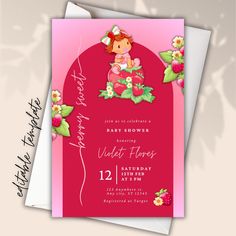 a pink baby shower with flowers and a teddy bear