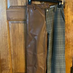 Beautiful Pants Fall Brown Wide-leg Leather Pants, Brown Faux Leather Bottoms With Belt Loops, Brown Pants For Workwear In Fall, Brown Faux Leather Straight Leg Bottoms, Brown Faux Leather Straight Leg Pants, Brown Faux Leather Pants With Belt Loops, Brown Faux Leather Bottoms For Workwear, Brown Faux Leather Straight Pants, Brown Leather Work Pants With Pockets