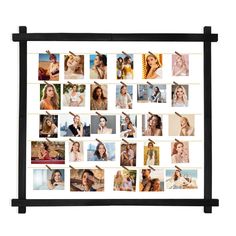 a collage of photos is displayed on a white background with black frame and handles