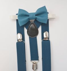 Suspenders SET 8months- Adult  Kids Mens Baby Boys DARK Teal Blue Suspenders & Dark Teal Blue bow tie Wedding Groom Page Boy SET Blue Braces, Ring Bearer Boy, Blue Suspenders, Groomsmen Wedding, Blue Bow Tie, Suspenders Set, Bow Tie Wedding, Naples Fl, Boys Set