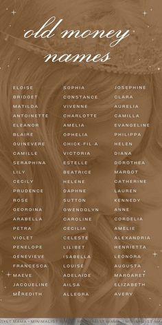 a brown and white poster with the names of different hair styles on it's side