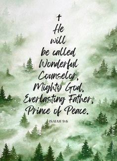 a painting with the words, he will be called wonderfully connected by his everlasing father prince of peace