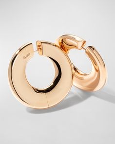 Pomellato earrings in 18karat rose gold. Post backs for pierced ears. Made in Italy. Pomellato Earrings, Rose Gold Hoop Earrings, Gold Hoop, Pierced Ears, Gold Hoop Earrings, Ear Piercings, Neiman Marcus, Tops Designs, In Italy