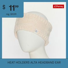 You'll be all set for the chilly months with this Heat Holders women's headband to keep your head and ears warm and cozy. It's made from a soft knit fabric that traps in heat and keeps you insulated against the cold. Warmth Factor: HeavyweightMeasurements: 11.5 Length/Inches, 3.8 Width/InchesFiber Content: 100% AcrylicFabric Description: KnitCare: Machine WashCountry of Origin: Imported Accessories Ear, This Heat, Headbands For Women, Ear Warmers, Winter Accessories, Your Head, Soft Knits, Warm And Cozy, Knitted Fabric