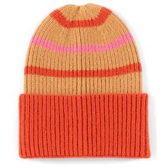 Spruce up your cold weather accessories in Shiraleah's Rory hat. This hat features a cozy knit texture, in a orange, pink and tan stripe making it the perfect addition to any winter outfit. Made from acrylic, nylon and polyester the Rory hat will keep you cozy and chic during the cold winter months. Orange Color Block, Knit Texture, Women's Beanie, Orange And Pink, Plus Size Swimsuits, Cozy Knit, Cold Weather Accessories, Sweater Sale, Winter Months