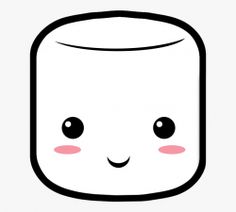 a white cup with pink cheeks and eyes on it's face, which is drawn in