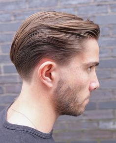 Slicked Hair Men, Tan Skin Blonde Hair, Men Hair Color, Faded Hair, Corte De Cabelo Masculino, Slick Hairstyles, Bob Haircuts For Women