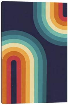 an abstract background with multicolored circles and stripes on black canvas print wall art