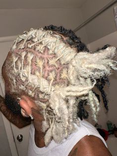 #locs Skunk Stripe Locs, Peekaboo Locs, Loc Care, Boys Colored Hair, Dreadlocks Men, Skunk Stripe, Sister Locs