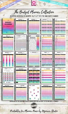 the bright flower collection printable planner stickers