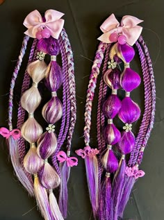 Pre-made hair extensions! Super easy to install (I can provide tutorials/instructions!) Great for festivals, special events, or every day use. Can be used multiple times!  ** Comes as a pair! There will be 2 ** ** Customized braids!! Please message me for color preference or style matching! I want to ensure you get the look you want!  They set come attached to hair ties for easy install, (clipins are available also upon request) these are good for any type of hair and can be styled in many different ways!   You can purchase these braids as they are in the picture or customize your own!  * No returns due to hygiene. Pink Pom Pom Rave Wig, Braids With Synthetic Hair Extensions, Rave Hair Extensions, Rainbow Hair Extensions, Rave Braids, Braided Ponytails, Hair Rainbow, Color Extensions, Rave Hair