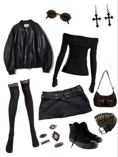 Be your own inspiration  ♡ Edgy Gothic Outfits, Rockstar Girlfriend Outfit Board, Goth Gf Aesthetic Outfits, Grunge Fancy Outfits, Pierce The Veil Outfits, Goth Outfit Ideas Casual, Lookbook Y2k, Subtle Goth Outfit, Dark Grunge Outfits