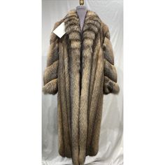 Crystal Fox Coat (2300). Fur Sample Sale Size: 12/14 Button Up Front, 2 Pockets Length: 53 Inch From The Base Of The Collar To The Bottom Of The Hem Bust: 45 Inch Measured From Far Left Side To Far Right Side Underneath Armpit From The Inside Arms: 29.5 Inch From The Inside Of The Collar To End Of The Sleeve Sweep: 53 Inch From The Side To Side Along The Bottom Red Leather Coat, Pink Jacket Blazer, Fur Coat Fashion, Fox Coat, Grey Suit Jacket, Pleather Jacket, Dressy Jackets, Jean Jacket Vest, Zara Jacket