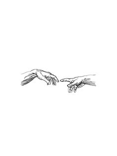 two hands touching each other with one hand reaching out to the other's finger