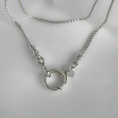 Solid 925 sterling silver rounded box chain, dainty 1.25mm width Solid Sterling Silver round push clasp, pendant clip, charm clip, 13mm width Shipping; Ships within 1-2 business days Free shipping in the USA Complimentary gift box with ribbon and wax seal stamp More items from my shop:  https://www.etsy.com/shop/LagunaLifeDesigns Everyday Sterling Silver Charm Necklace With Box Chain, Minimalist Snake Chain Necklace With Sterling Silver Clasp, Sterling Silver Link Chain Charm Necklaces, Minimalist Silver Charm Necklace With Box Chain, Silver Pendant Charm Necklace With Box Chain, Sterling Silver Round Box Chain Necklace, Minimalist Sterling Silver Charm Necklace With Box Chain, Sterling Silver Box Chain Necklace For Everyday, Minimalist Chain Necklace With Round Pendant