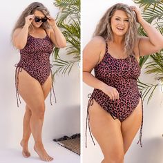 This is the sweetest swimsuit of the season! We love the chic leopard print. This swimsuit is so flattering with its adjustable side ties and straps! Simply pair this cutie with your fave sunnies and wedges for the perfect poolside look!
82% Nylon, 18% Spandex Beachwear Swimwear With Side Ties For Vacation, Summer Swimwear With Side Ties For Vacation, Tie-side Bottom Swimwear With Tie Straps, Summer Swimwear With Side Ties For Sunbathing, Summer Poolside Swimwear With Side Ties, Adjustable Sleeveless Swimwear For Pool, Leopard Print Swimwear For Sunbathing, Summer Beach Swimwear With Side Ties, Summer Beachwear Swimwear With Side Ties